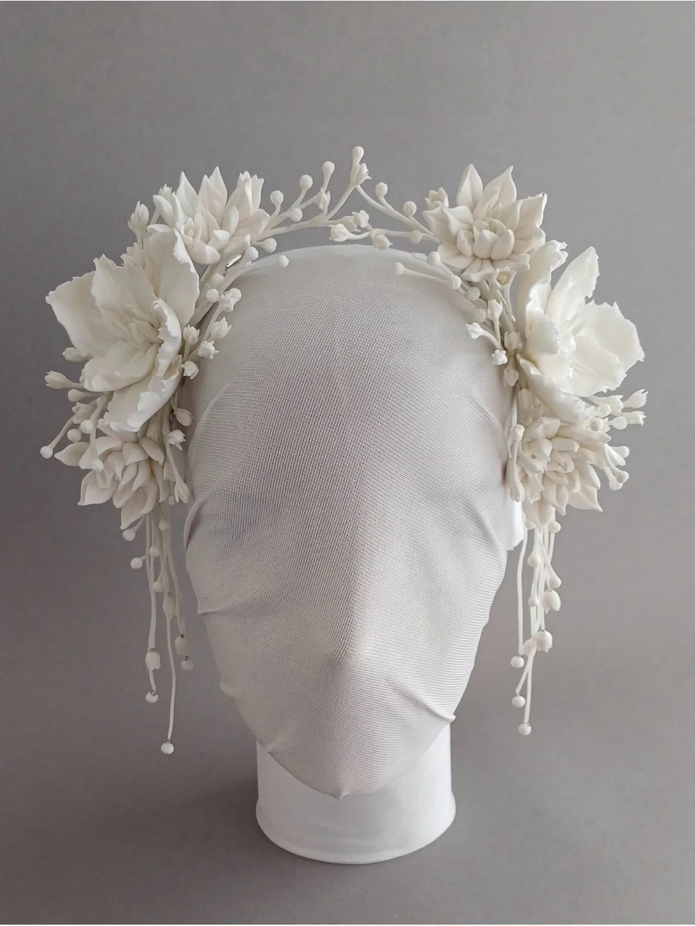 White Bridal Flower tiara, Side Flower Hair Comb, Lily of the valley